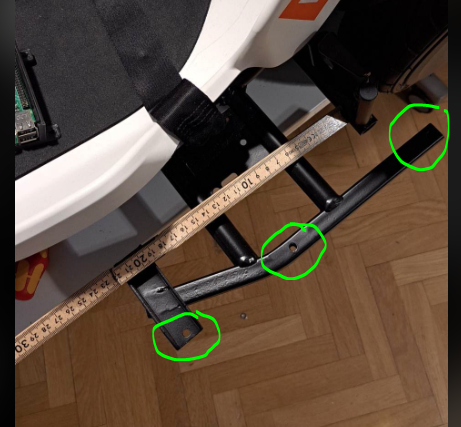 Pre existing mounting holes on the gokart chassis